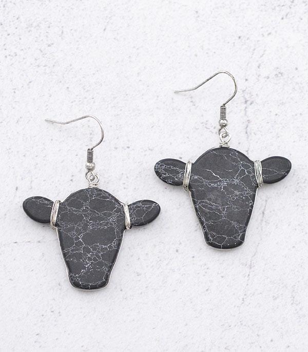 New Arrival :: Wholesale Turquoise Semi Stone Cow Earrings