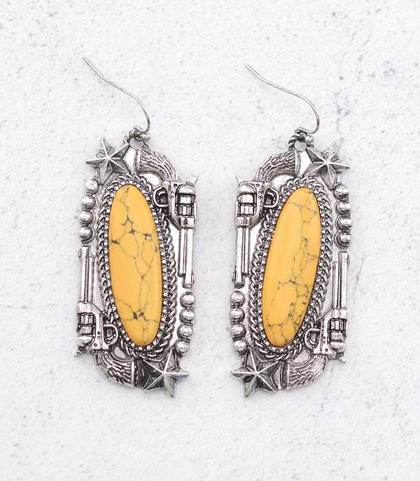New Arrival :: Wholesale Western Turquoise Cowgirl Pistol Earring