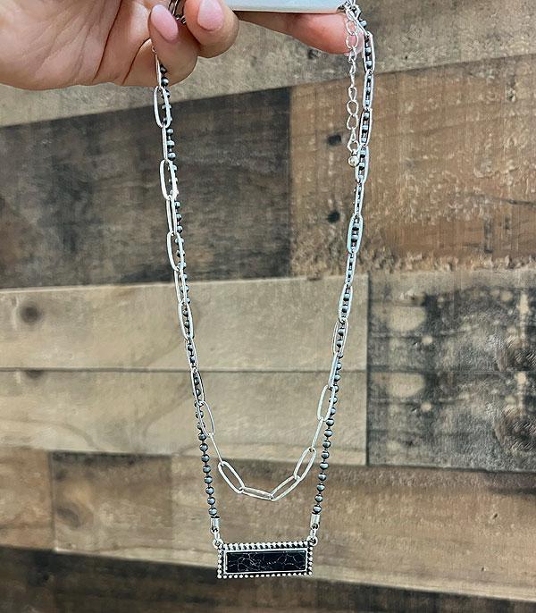 New Arrival :: Wholesale Western Stone Bar Chain Necklace