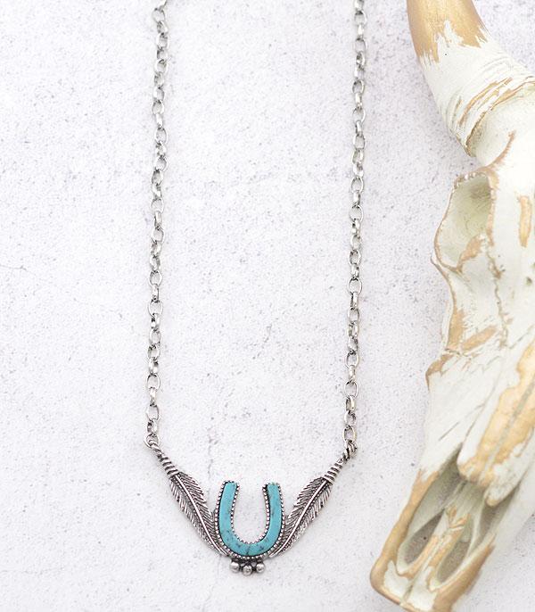 New Arrival :: Wholesale Western Turquoise Horseshoe Necklace