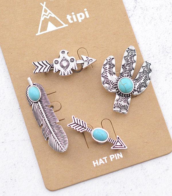 HATS I HAIR ACC :: HAT ACCESSORIES :: Wholesale Tipi Western Hat Pin Set