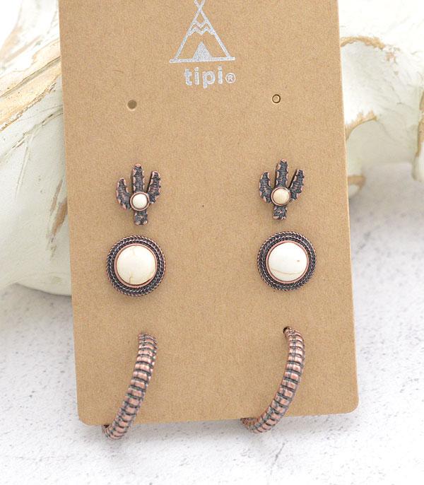 New Arrival :: Wholesale Tipi Western 3PC Set Earrings