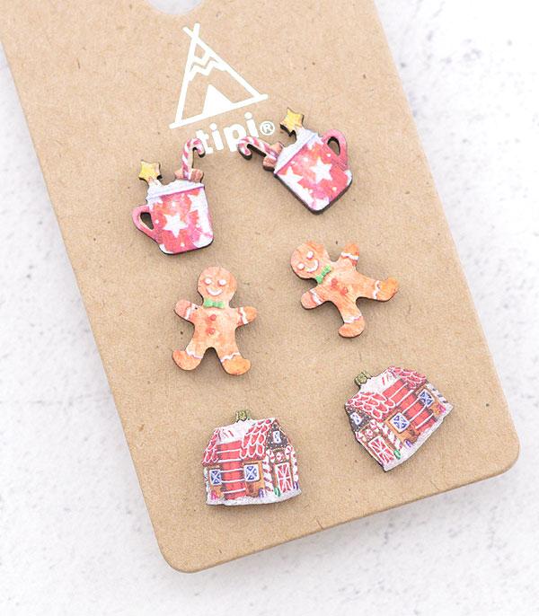 <font color=GREEN>HOLIDAYS</font> :: JEWELRY I BAGS :: Wholesale Tipi Christmas Earrings Set