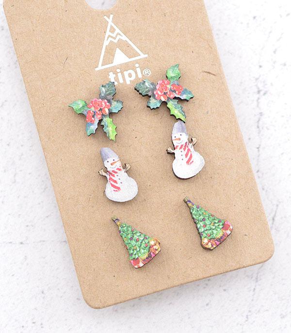 <font color=GREEN>HOLIDAYS</font> :: Wholesale Tipi Christmas Earrings Set