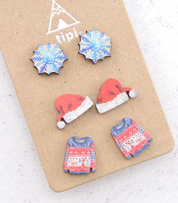<font color=GREEN>HOLIDAYS</font> :: JEWELRY I BAGS :: Wholesale Tipi Christmas Earrings Set