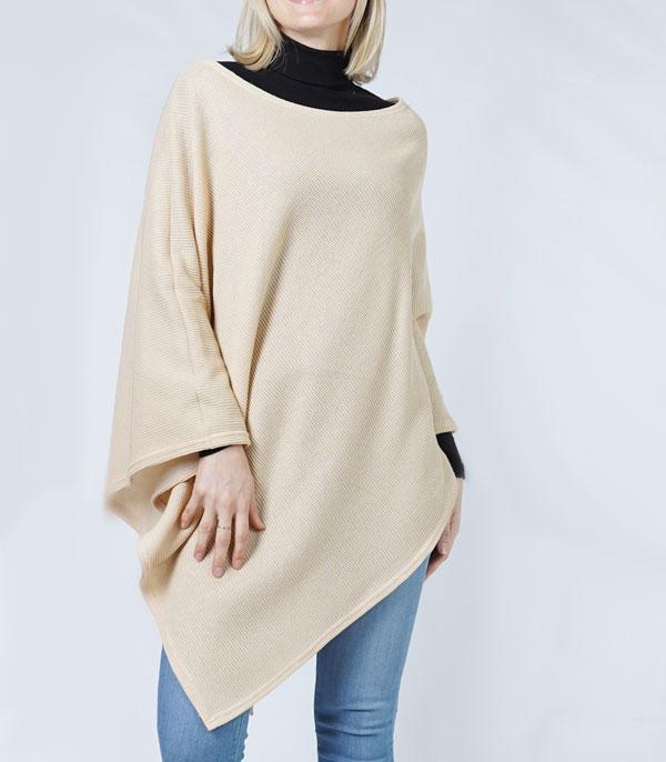 <font color=RED>PONCHOS SALE</font> :: Wholesale Solid Color Jersey Fall Winter Poncho
