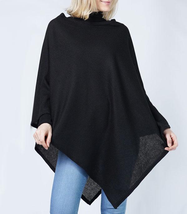 New Arrival :: Wholesale Solid Color Jersey Fall Winter Poncho