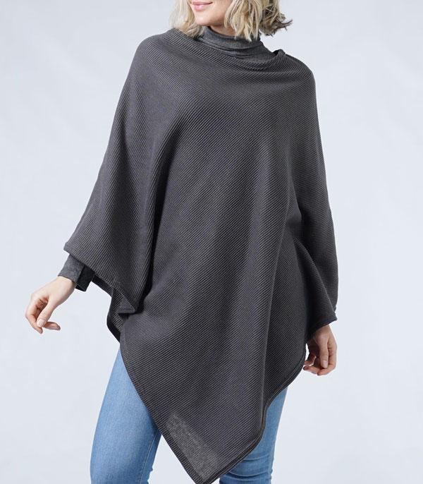 New Arrival :: Wholesale Solid Color Jersey Fall Winter Poncho