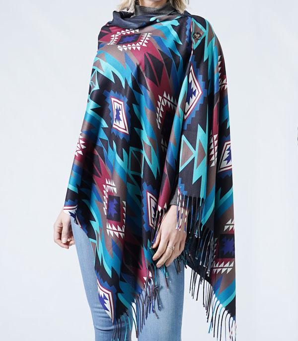 New Arrival :: Wholesale Western Aztec Pattern Double Sided Shawl
