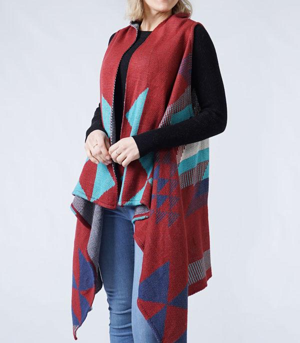 New Arrival :: Wholesale Western Aztec Pattern Knit Vest