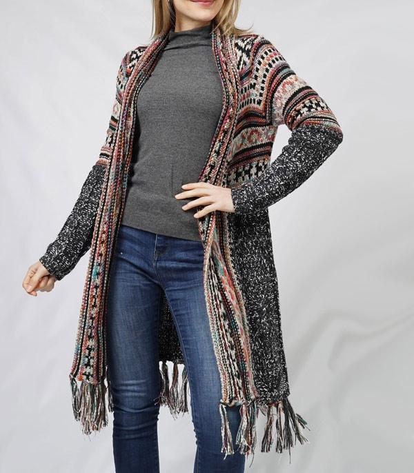 KIMONO I SCARVES :: VEST/ CARDIGAN :: Wholesale Aztec Pattern Cardigan