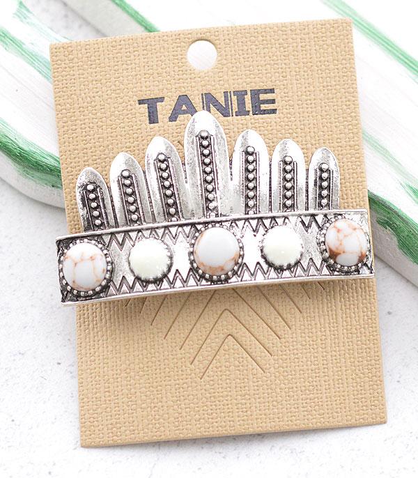 HATS I HAIR ACC :: HAIR ACCESSORIES :: Wholesale Western Semi Stone Barrette Hair Clip