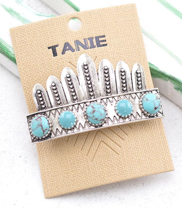 New Arrival :: Wholesale Western Turquoise Barrette Hair Clip