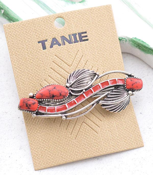 HATS I HAIR ACC :: HAIR ACCESSORIES :: Wholesale Western Semi Stone Barrette Hair Clip