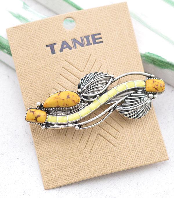 HATS I HAIR ACC :: HAIR ACCESSORIES :: Wholesale Western Semi Stone Barrette Hair Clip