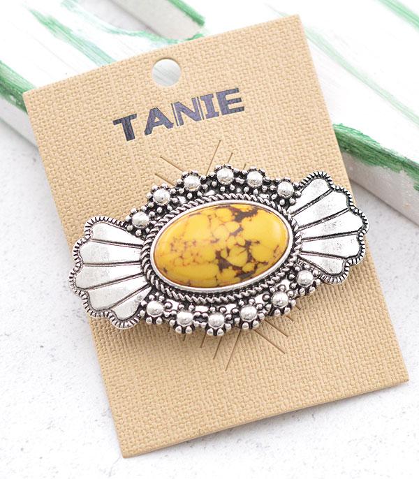 HATS I HAIR ACC :: HAIR ACCESSORIES :: Wholesale Western Semi Stone Barrette Hair Clip
