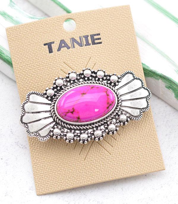 HATS I HAIR ACC :: HAIR ACCESSORIES :: Wholesale Western Semi Stone Barrette Hair Clip