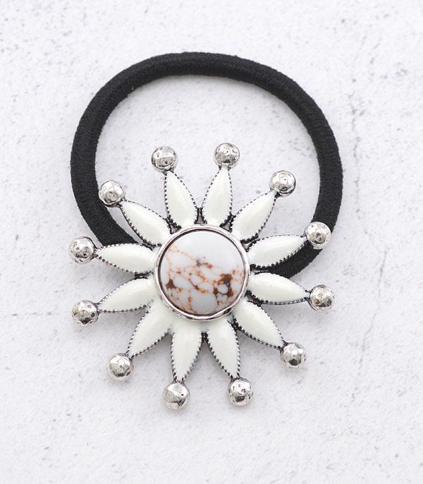 HATS I HAIR ACC :: HAIR ACCESSORIES :: Wholesale Western Concho Ponytail Hair Tie