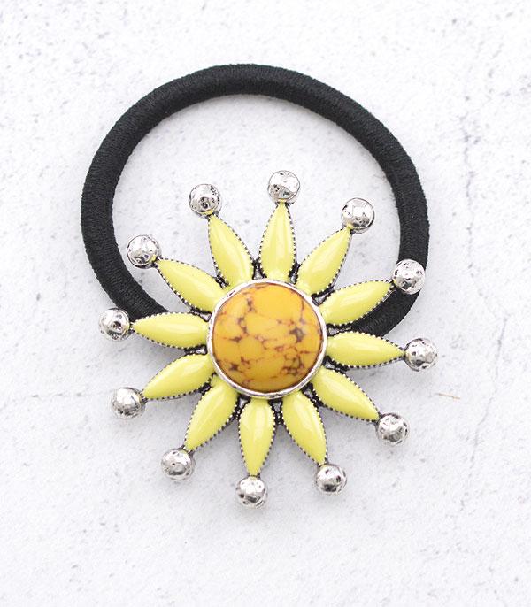 HATS I HAIR ACC :: HAIR ACCESSORIES :: Wholesale Western Concho Ponytail Hair Tie