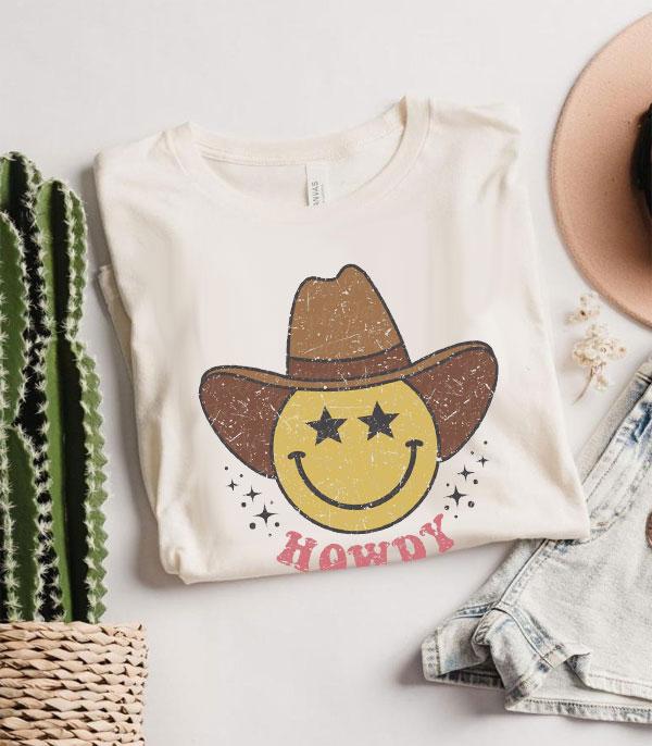 GRAPHIC TEES :: GRAPHIC TEES :: Wholesale Howdy Happy Face Vintage Tshirt