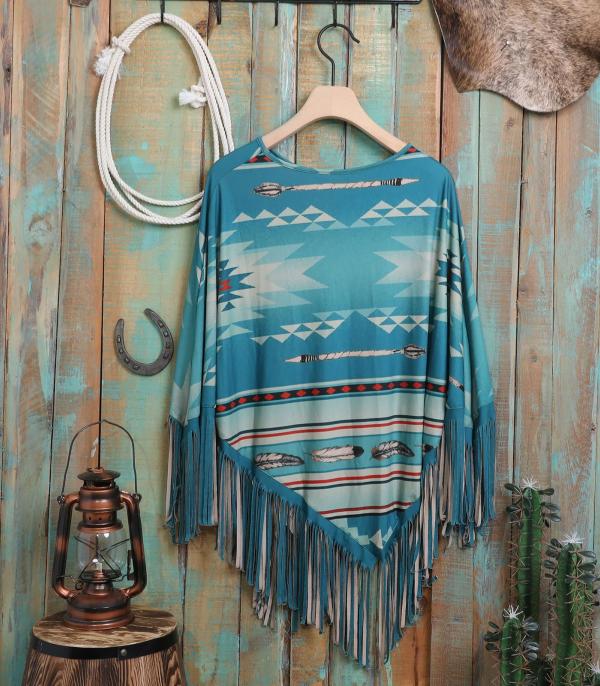 New Arrival :: Wholesale Montana West Aztec Fringe Poncho