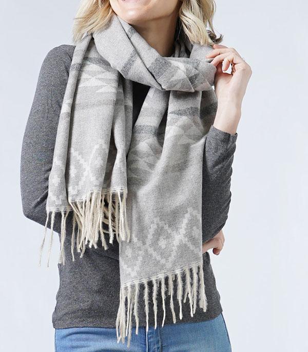 SCARVES I KIMONO :: SCARF / SCARF RING :: Wholesale Western Aztec Pattern Oversized Scarf