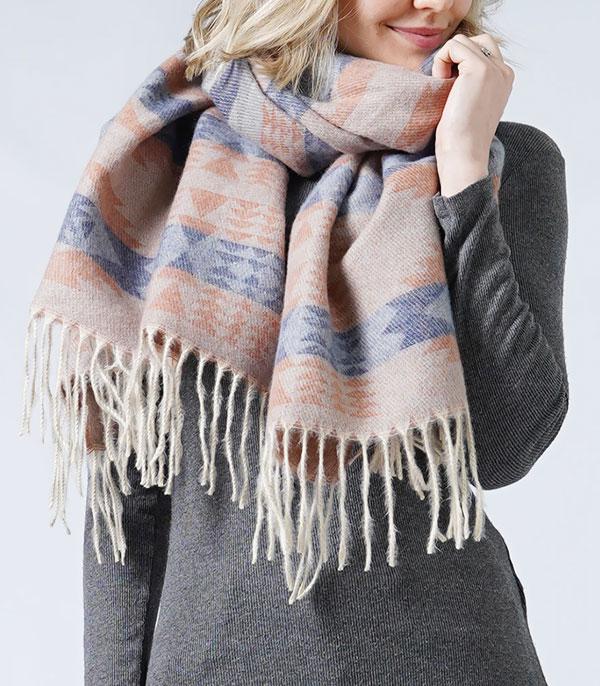 KIMONO I SCARVES :: SCARF / SCARF RING :: Wholesale Western Aztec Pattern Oversized Scarf