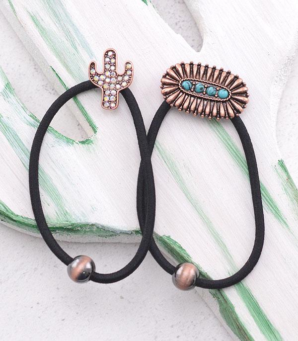 New Arrival :: Wholesale Western Concho Ponytail Hair Tie Set