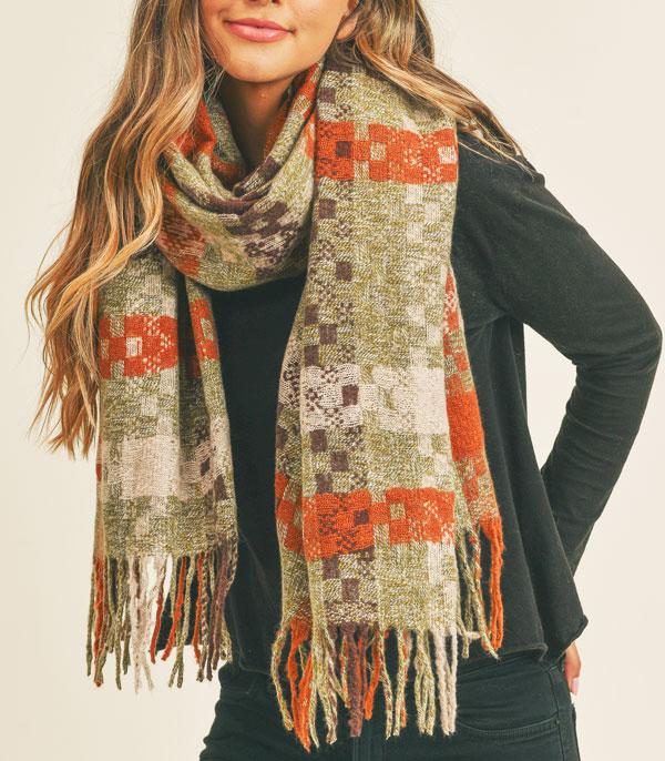 New Arrival :: Wholesale Fall Winter Pixel Check Pattern Scarf