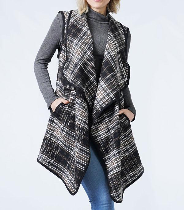 New Arrival :: Wholesale Fall Winter Checkered Print Vest