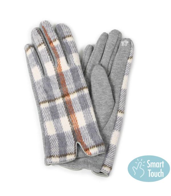 GLOVES :: Wholesale Plaid Cold Weather Gloves