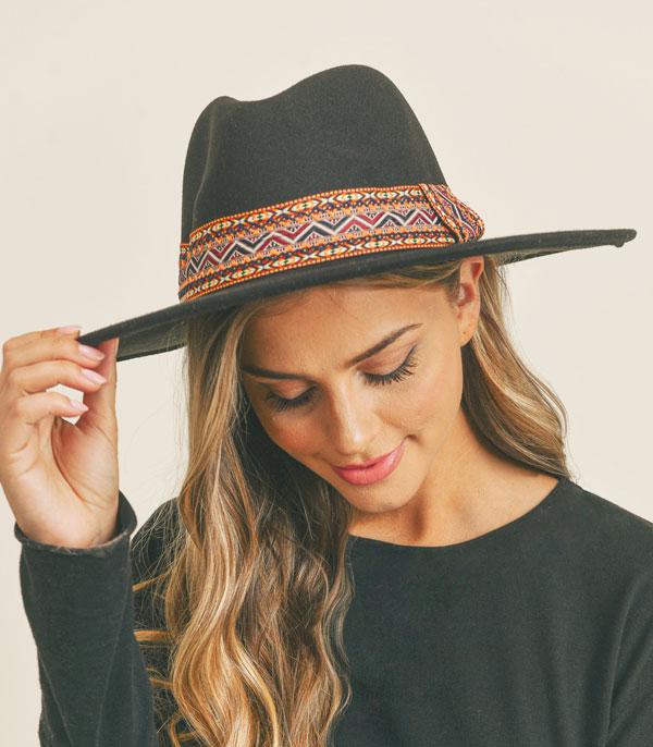 WHAT'S NEW :: Wholesale Boho Aztec Trim Rancher Style Hat