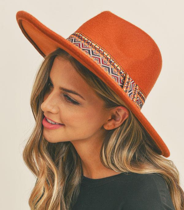 WHAT'S NEW :: Wholesale Boho Aztec Trim Rancher Style Hat