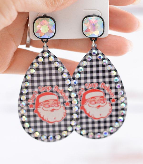 <font color=GREEN>HOLIDAYS</font> :: JEWELRY I BAGS :: Wholesale Western Christmas Santa Teardrop Earring