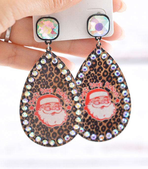 <font color=GREEN>HOLIDAYS</font> :: JEWELRY I BAGS :: Wholesale Christmas Santa Leopard Earrings