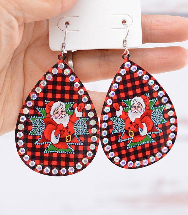 <font color=GREEN>SEASONAL</font> :: Wholesale Western Christmas Santa Earrings