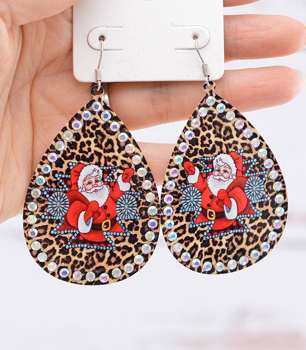 <font color=GREEN>SEASONAL</font> :: Wholesale Turquoise Christmas Santa Earrings