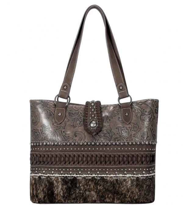 MONTANAWEST BAGS :: TRINITY RANCH BAGS :: Wholesale Trinity Ranch Hair On Cowhide Tote 
