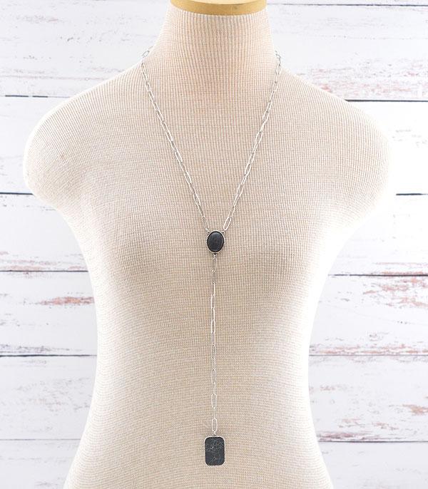 NECKLACES :: TRENDY :: Wholesale Western Semi Stone Lariat Necklace