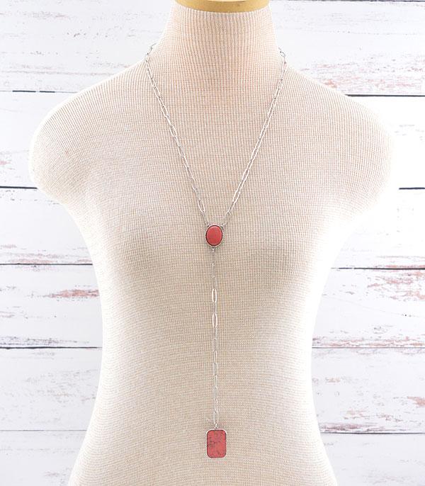 NECKLACES :: TRENDY :: Wholesale Western Semi Stone Lariat Necklace