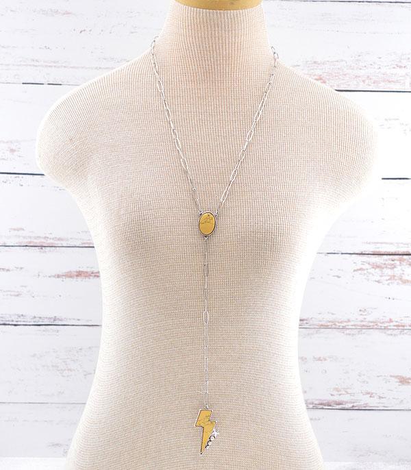 NECKLACES :: TRENDY :: Wholesale Western Lightning Bolt Lariat Necklace