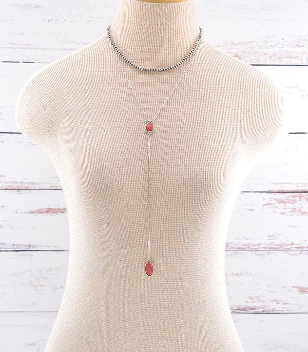 NECKLACES :: TRENDY :: Wholesale Western Semi Stone Lariat Necklace