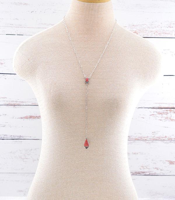 NECKLACES :: TRENDY :: Wholesale Western Semi Stone Lariat Necklace