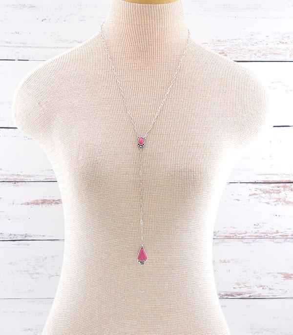 NECKLACES :: TRENDY :: Wholesale Western Semi Stone Lariat Necklace