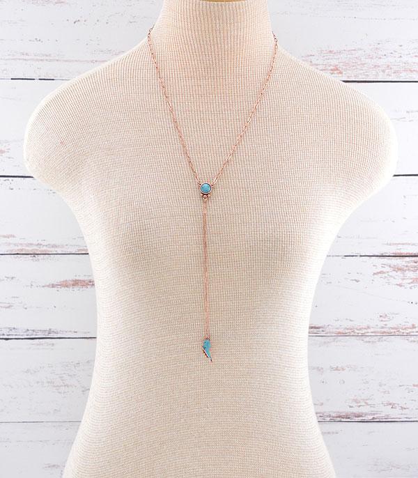 NECKLACES :: TRENDY :: Wholesale Western Turquoise Lariat Necklace