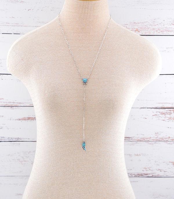 NECKLACES :: TRENDY :: Wholesale Western Turquoise Lariat Necklace