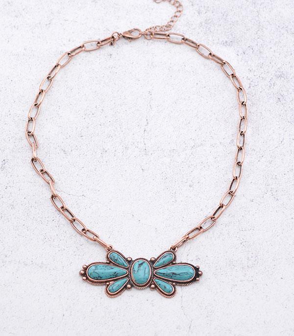 NECKLACES :: CHAIN WITH PENDANT :: Wholesale Western Butterfly Concho Necklace