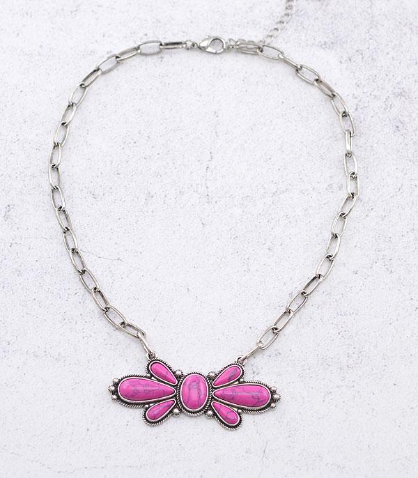 NECKLACES :: CHAIN WITH PENDANT :: Wholesale Western Butterfly Concho Necklace