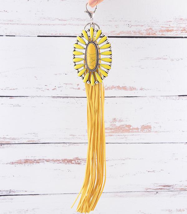 <font color=BLUE>WATCH BAND/ GIFT ITEMS</font> :: KEYCHAINS :: Wholesale Western Concho Fringe Charm Keychain