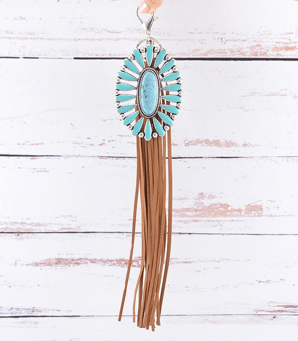 <font color=BLUE>WATCH BAND/ GIFT ITEMS</font> :: KEYCHAINS :: Wholesale Western Concho Fringe Charm Keychain